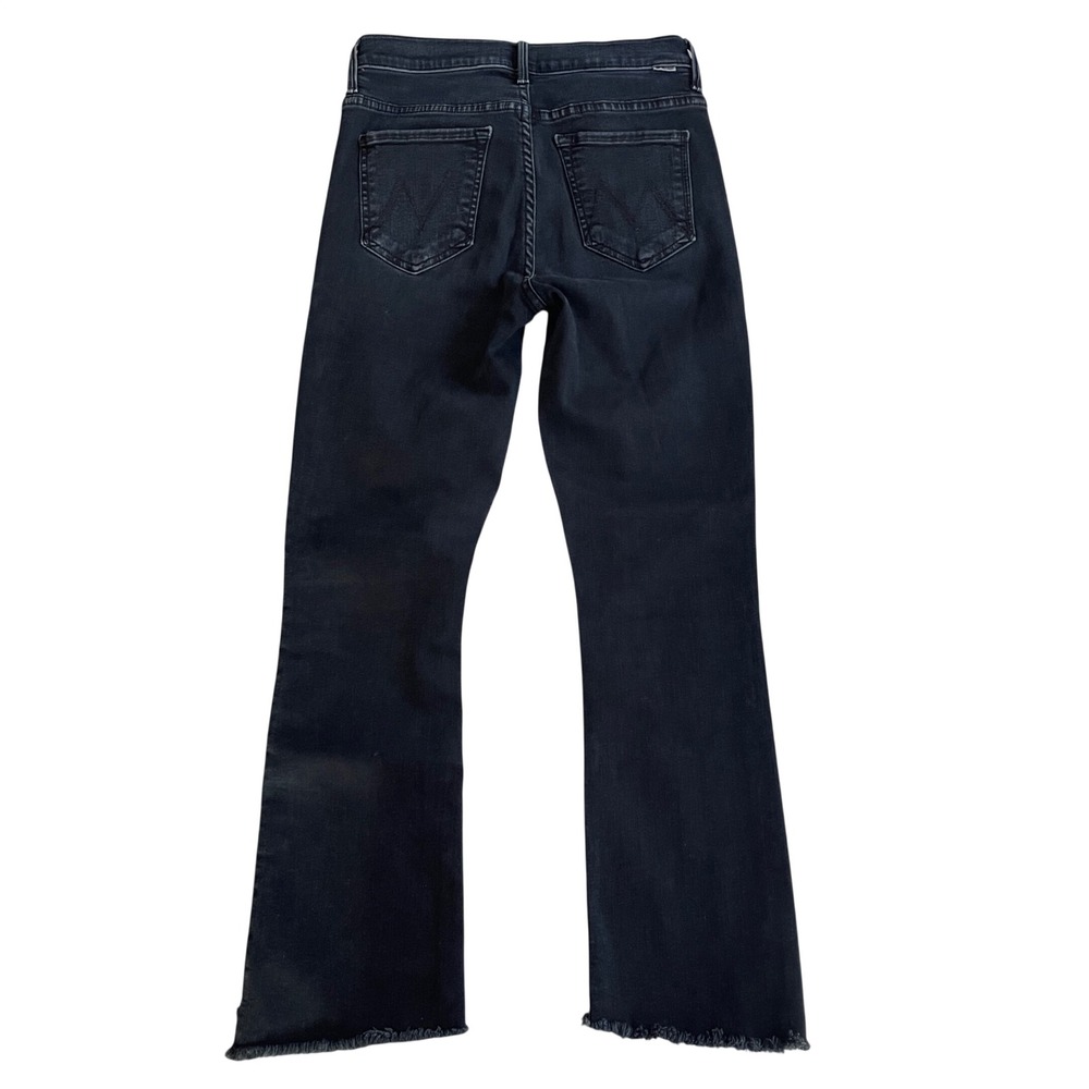 Mother Insider Crop Step Fray Hem Night In Paris Jeans Women 26 Black High Rise - Picture 6 of 16